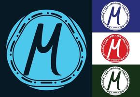 m brief logo en pictogram ontwerpsjabloon vector