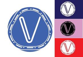 v brief logo en pictogram ontwerpsjabloon vector