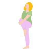 een jonge vrouw beoefent yoga. een meisje dat asana doet. vectorillustratie op witte achtergrond. handtekening. voor print, webdesign. vector