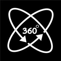 360 graden pictogram vector