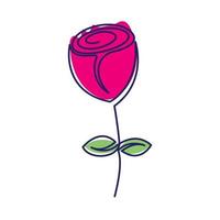 lijnen kunst plant bloem roos abstract roze logo ontwerp vector pictogram symbool grafisch illustratie