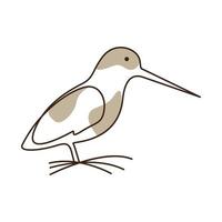 lijnen kunst abstract dier kiwi vogel logo ontwerp vector pictogram symbool illustratie