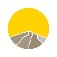 kleurrijke berg met zonsondergang logo ontwerp, vector grafisch symbool pictogram illustratie creatief idee