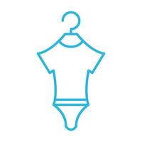 lijnen schattige babydoek met hanger logo symbool vector pictogram illustratie grafisch ontwerp