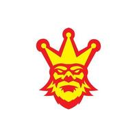 kleurrijke oude man baard met kroon logo ontwerp, vector grafische symbool pictogram illustratie creatief idee