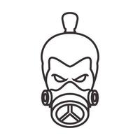 man cool met rookmasker logo symbool vector pictogram illustratie grafisch ontwerp