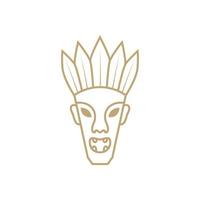 masker cultuur bos etnisch logo ontwerp vector grafisch symbool pictogram illustratie creatief idee