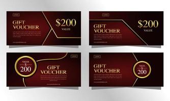 luxe gouden voucher cadeau ontwerpsjabloon. vector