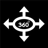 360 graden pictogram vector