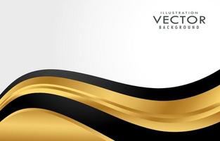 abstracte achtergrond premium gouden ontwerp met golvende vorm vector