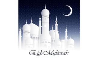 eid mubarak gelukkige eid achtergrond met moskee.vector vector