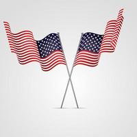 Amerikaanse vlag geïsoleerd op wit. vector