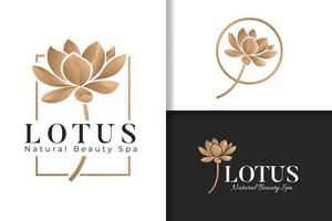 elegante gouden lotusbloem logo sjabloon vector