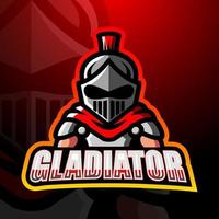 gladiator mascotte esport logo ontwerp vector