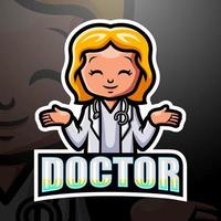 dokter mascotte esport logo ontwerp vector