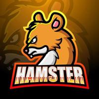 hamster mascotte esport logo ontwerp vector
