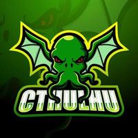 groen cthulhu mascotte esport logo-ontwerp vector