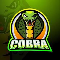 cobra mascotte esport logo ontwerp vector