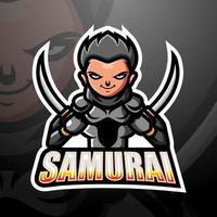 samurai mascotte esport logo ontwerp vector