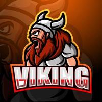 Viking mascotte esport logo ontwerp vector