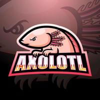 axolotl mascot esport logo ontwerp vector