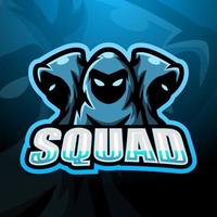 3 ninja squadron esport logo-ontwerp vector