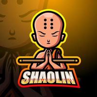 shaolin mascotte esport logo ontwerp vector