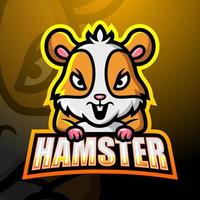 hamster mascotte esport logo ontwerp vector