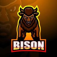 bizon mascotte esport logo ontwerp vector