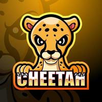 cheetah mascotte esport logo ontwerp vector