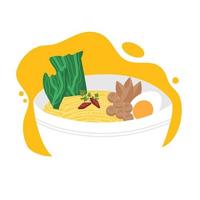 bakso sapi indonesië straatvoedsel vector