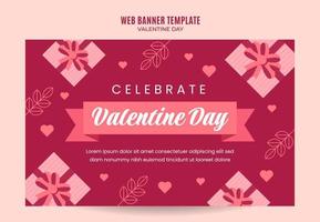 fijne Valentijnsdag. februari gevierd. poster, webbanner, ruimte en achtergrond vector