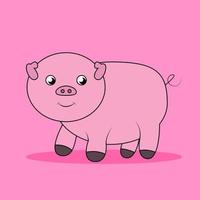 illustratie vector ontwerp van varken schattig dier cartoon