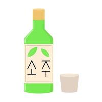 illustratie vector ontwerp van soju drink