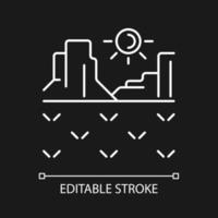 plateau wit lineair pictogram voor donker thema. verhoogd vlak terrein. vlak hoogland. plateau. dunne lijn aanpasbare illustratie. geïsoleerd vectorcontoursymbool voor nachtmodus. bewerkbare streek vector