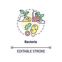 bacteriën concept icoon. agrarische microbiologie abstracte idee dunne lijn illustratie. levende organismen. geïsoleerde overzichtstekening. bewerkbare streek. roboto-medium, talloze pro-bold lettertypen gebruikt vector