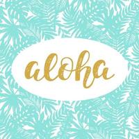 aloha zomer belettering vector