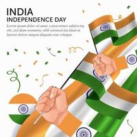 india onafhankelijkheidsdag verjaardag. banner, wenskaart, flyer ontwerp. poster sjabloonontwerp vector
