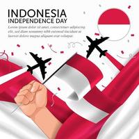 verjaardag onafhankelijkheidsdag Indonesië. banner, wenskaart, flyer ontwerp. poster sjabloonontwerp vector