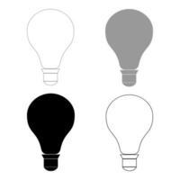 lamp de set zwart grijze kleur icoon vector