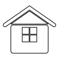 huis contour overzicht lijn pictogram zwarte kleur vector illustratie afbeelding dunne vlakke stijl