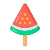 een watermeloen lolly, ijs lolly platte vector download