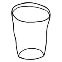 cartoon doodle lineaire glas geïsoleerd op een witte achtergrond. vector