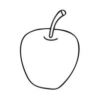 cartoon doodle lineaire appel geïsoleerd op een witte achtergrond. vector