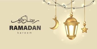 ramadan kareem-ontwerp met 3D-realistische islamitische ornament vectorillustratie