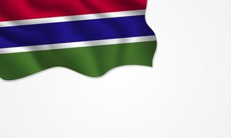 Gambia vlag zwaaien illustratie op geïsoleerde achtergrond vector