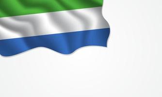 Sierra Leone vlag zwaaien illustratie op geïsoleerde background vector