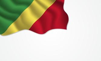 Congo vlag zwaaien illustratie met kopie ruimte op geïsoleerde achtergrond vector