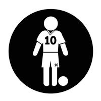 Voetbal voetballer pictogram vector