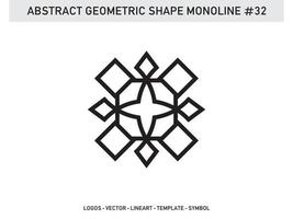 abstracte monoline lineart geometrisch ontwerp vector gratis